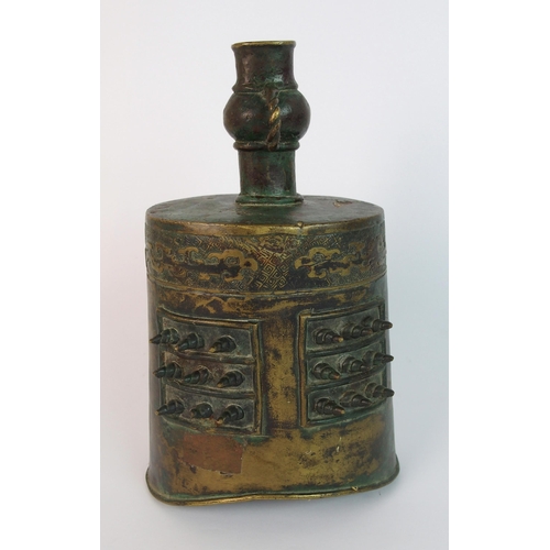 76 - A Chinese brass archaic style temple bell