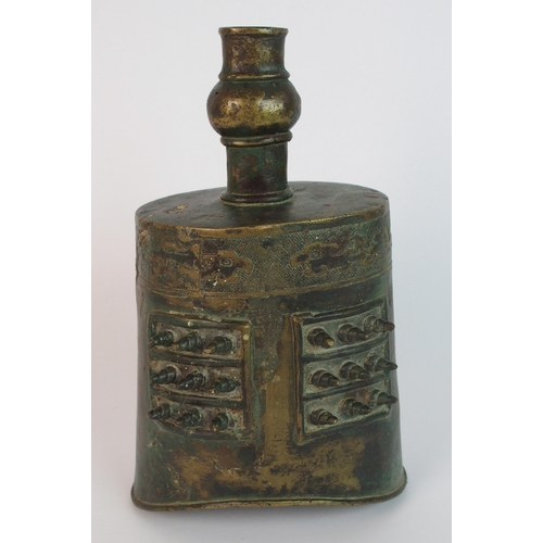 76 - A Chinese brass archaic style temple bell