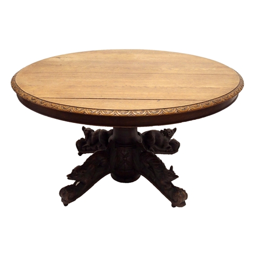 788 - A Victorian oval circular patent extending dining table