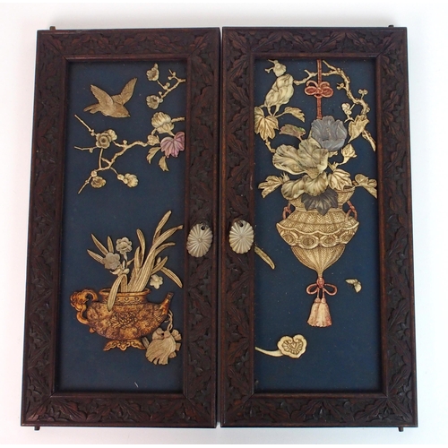 79 - Ten Shibiyama style and other door panels and a drawer