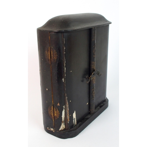 80 - A Japanese black lacquered two-door table shrine