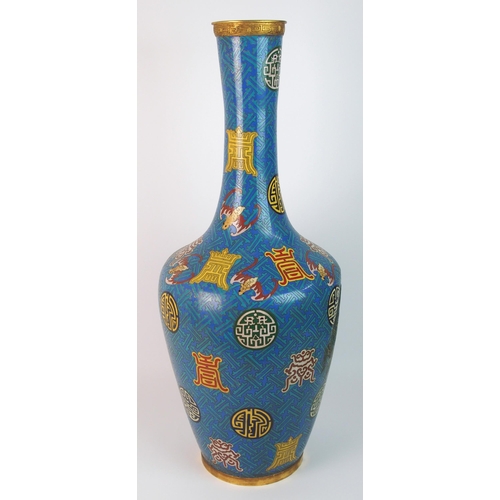 86 - A Chinese cloisonne baluster vase