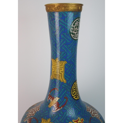 86 - A Chinese cloisonne baluster vase