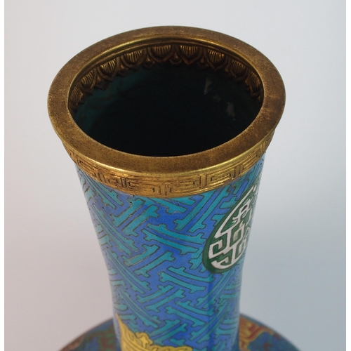 86 - A Chinese cloisonne baluster vase