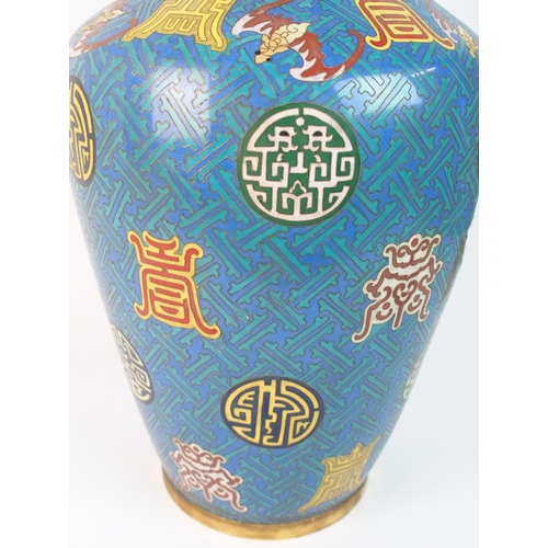 86 - A Chinese cloisonne baluster vase