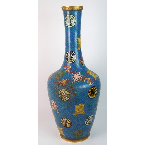 86 - A Chinese cloisonne baluster vase