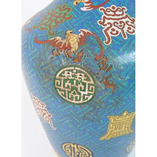 86 - A Chinese cloisonne baluster vase