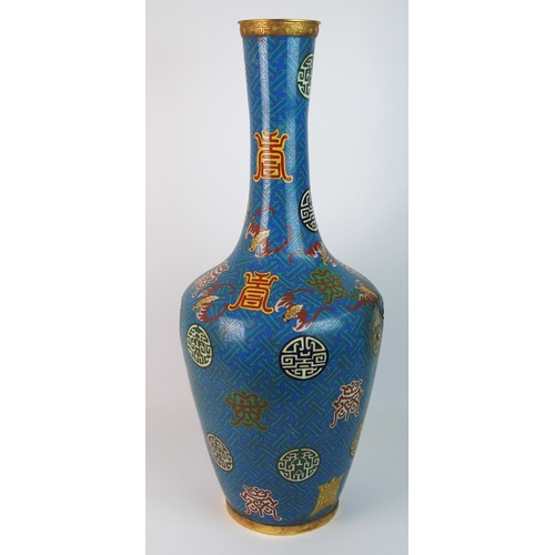 86 - A Chinese cloisonne baluster vase