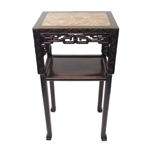 869 - A Chinese hardwood pedestal plant stand