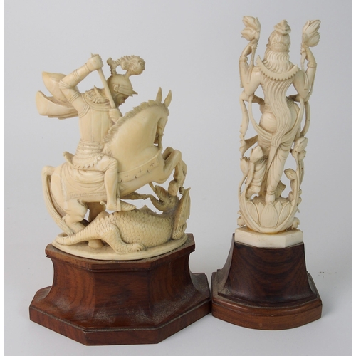 90 - An Anglo-Indian ivory carving of a naked woman