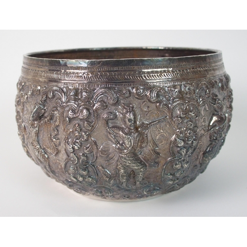 91 - A Burmese white metal bowl