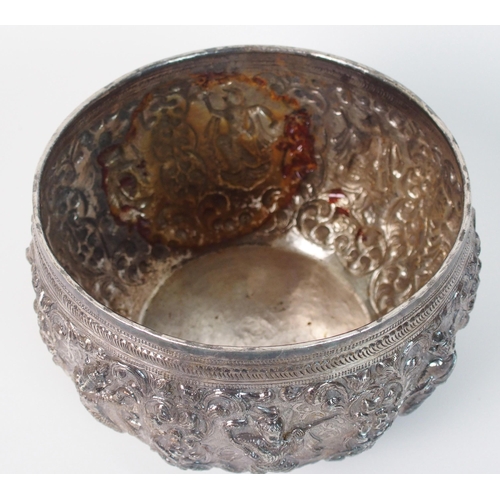 91 - A Burmese white metal bowl