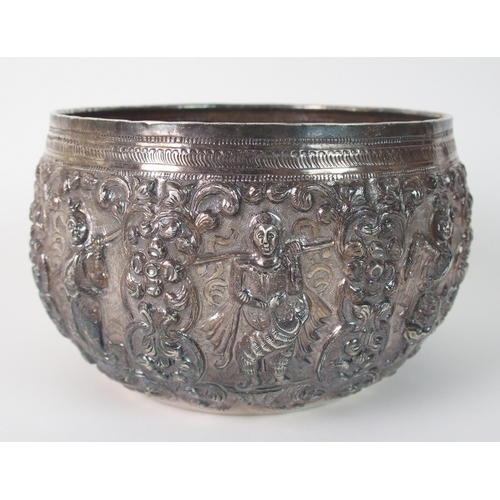 91 - A Burmese white metal bowl