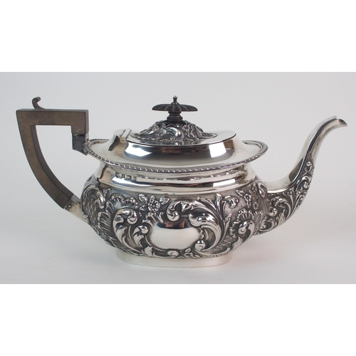 151 - A three piece silver tea service