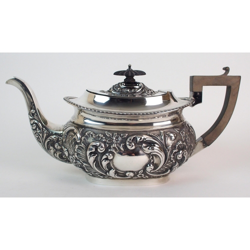 151 - A three piece silver tea service