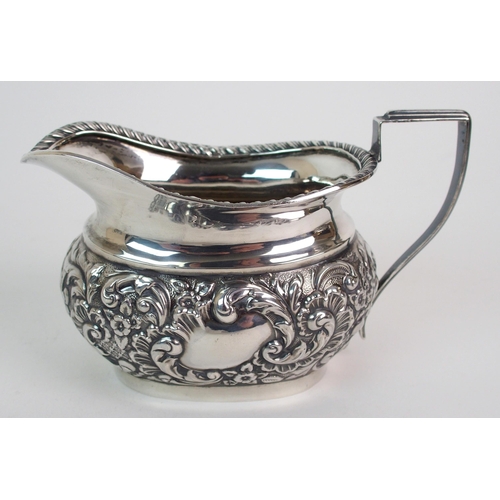 151 - A three piece silver tea service