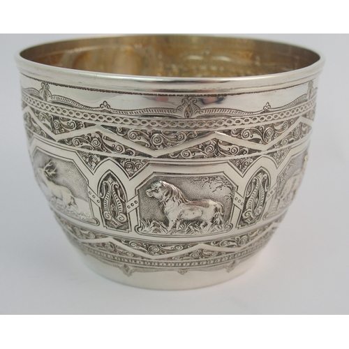 157 - A silver christening bowl