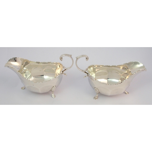 160 - A pair of silver sauce boats