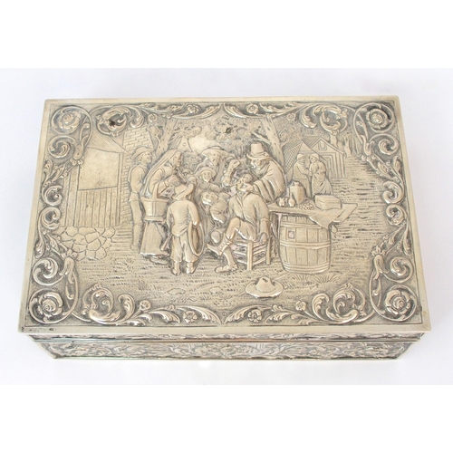 168 - An early 20th Century Dutch silver cigar box