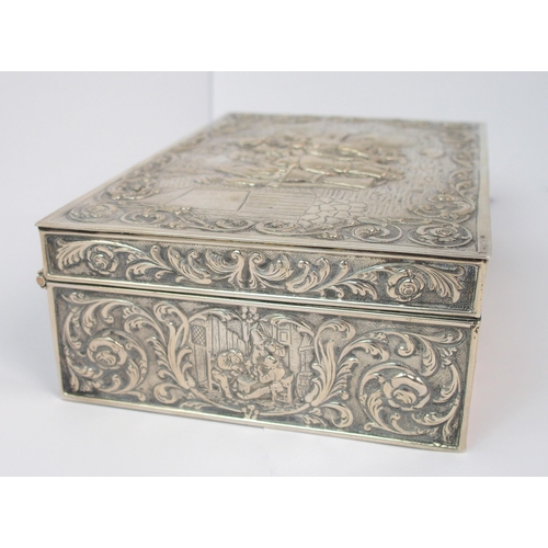 168 - An early 20th Century Dutch silver cigar box