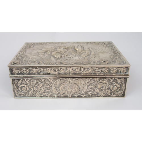 168 - An early 20th Century Dutch silver cigar box