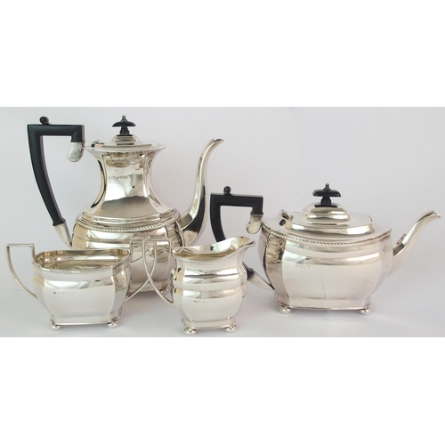 175 - A four piece silver tea service