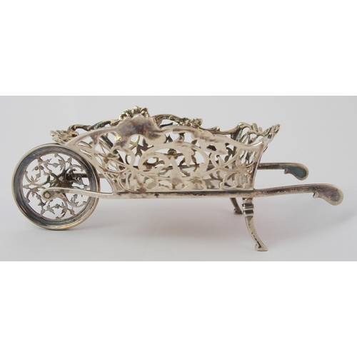 177 - A silver model wheelbarrow