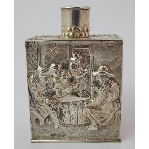 178 - A Continental silver tea caddy (possibly Dutch)