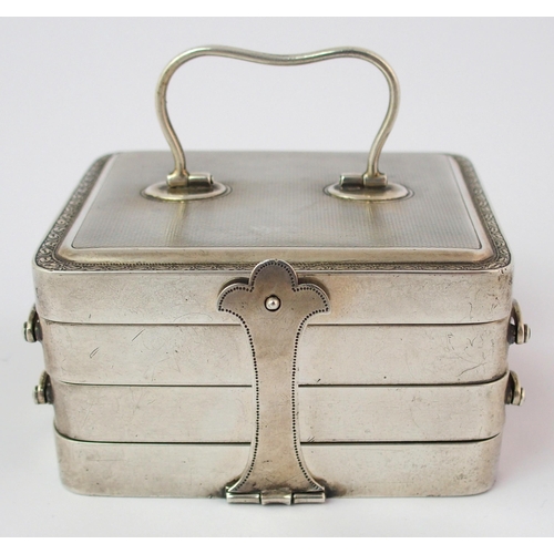 180 - A Continental silver travel jewellery box (marked 935)