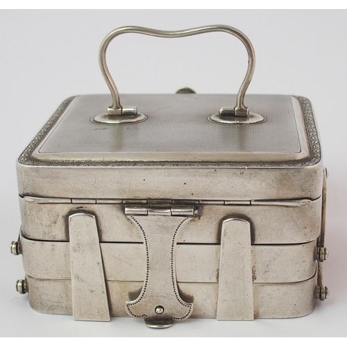 180 - A Continental silver travel jewellery box (marked 935)