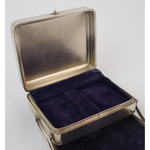 180 - A Continental silver travel jewellery box (marked 935)