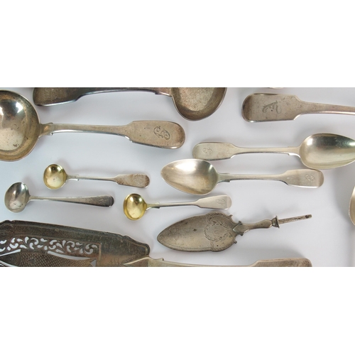 181 - A pair of silver basting spoons