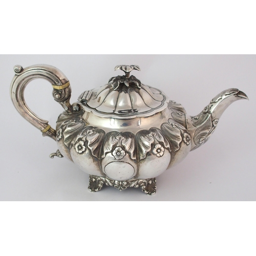 187 - A 19th Century silver teapot