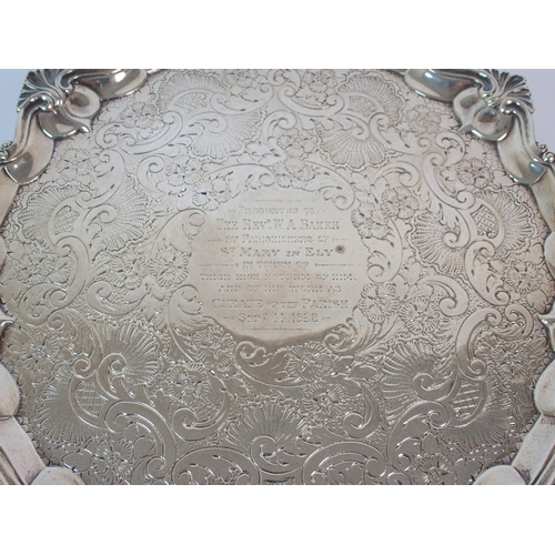 190 - A silver presentation salver