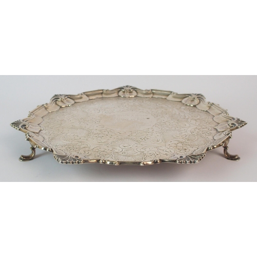 190 - A silver presentation salver