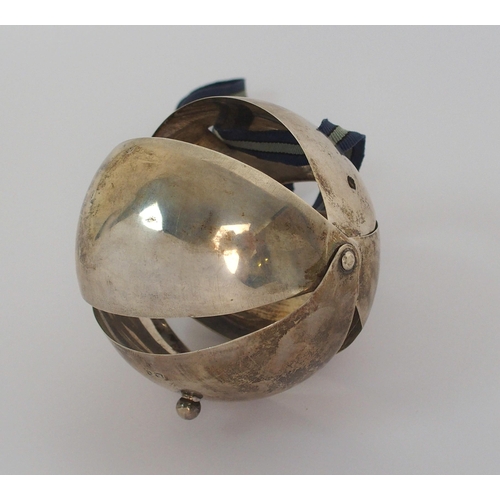 191 - A spherical silver pomander