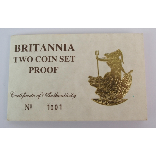 208 - Great Britain 1988 Britannia gold proof 2 coin set