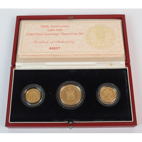 210 - Great Britain 1489 - 1989 gold proof set