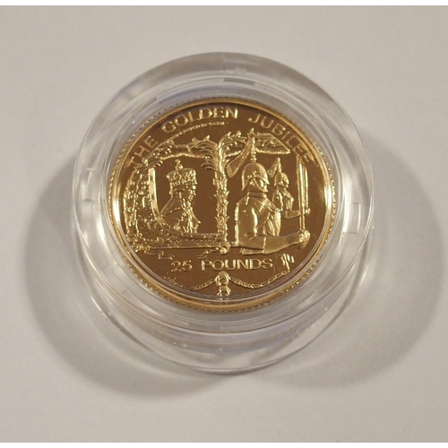 214 - 2002 Guernsey �25 gold proof coin