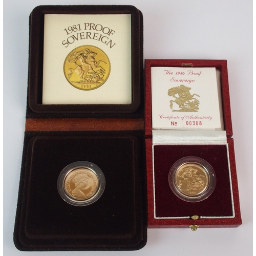 215 - Great Britain proof gold sovereigns