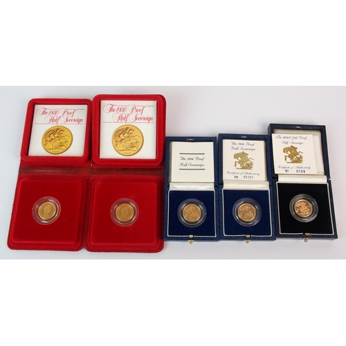 217 - Great Britain gold proof half sovereigns