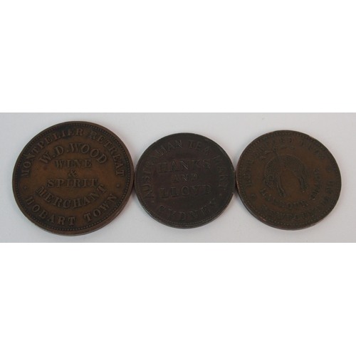 229 - Australia  New Zealand  New Foundland 19th Century advertising tokens