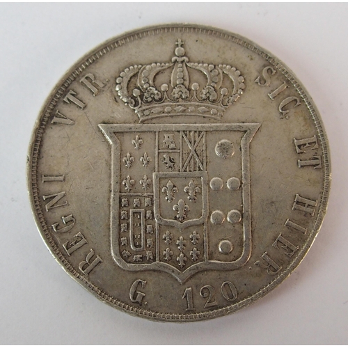 237 - Italian States Naples 1859 silver 120 grana