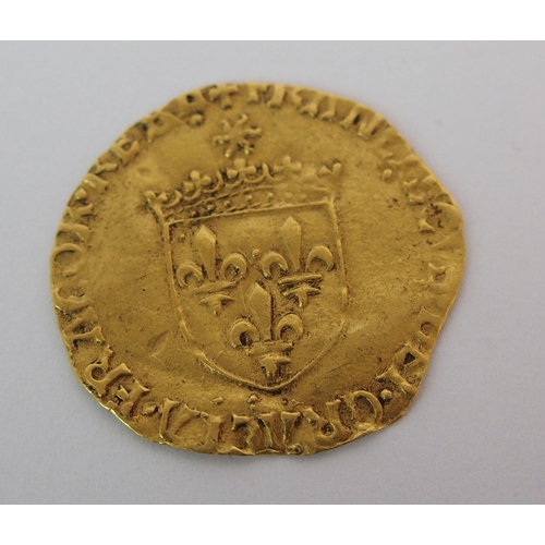 244 - France Louis XII 1498 - 1514 gold Ecu d'or au Soliel