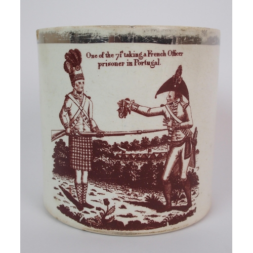 282 - An early 19th Century Peninsular war commemorative creamware mug