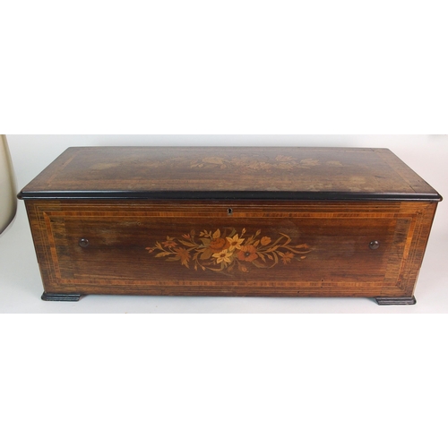 290 - A Victorian rosewood cylinder music box