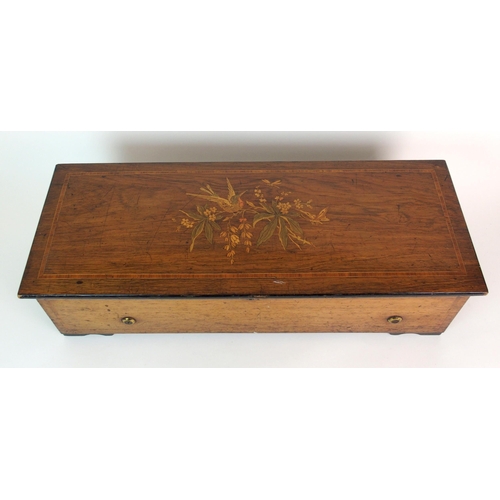 291 - A Victorian rosewood cylinder music box