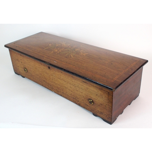 291 - A Victorian rosewood cylinder music box