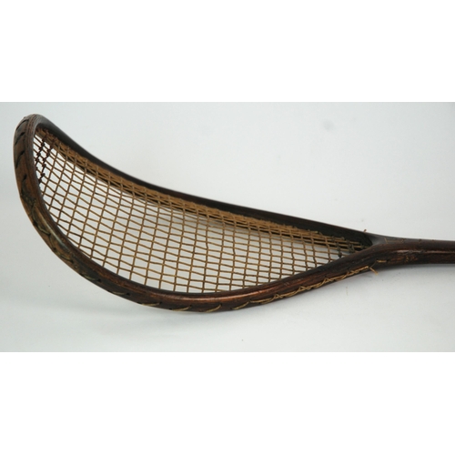 317 - A late Victorian F. H. Ayres tilt-top tennis racket