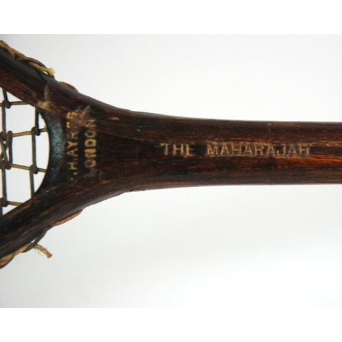 317 - A late Victorian F. H. Ayres tilt-top tennis racket